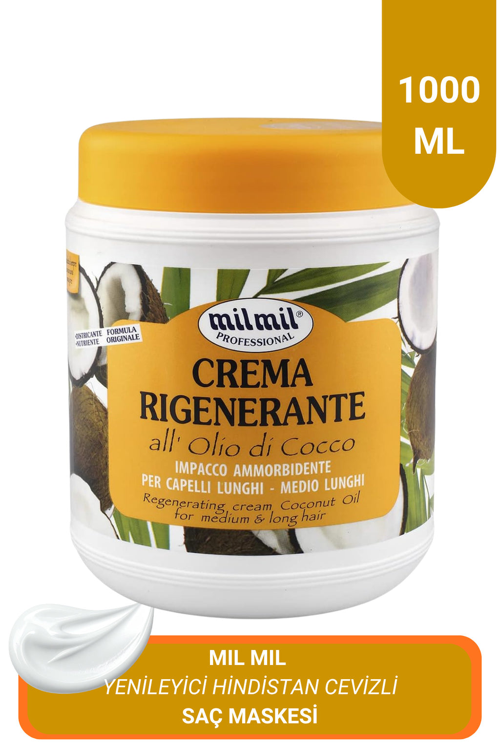 Yenileyici Hindistan Cevizli Saç Maskesi Kremi 1000 ml